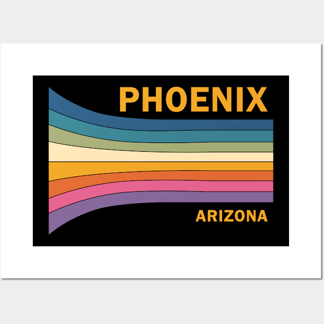 Retro Vintage 70s Phoenix Arizona Gift Wall Art by JKFDesigns